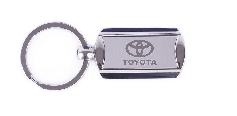 Toyota Silver Metal & White Branded Keyring Key Ring