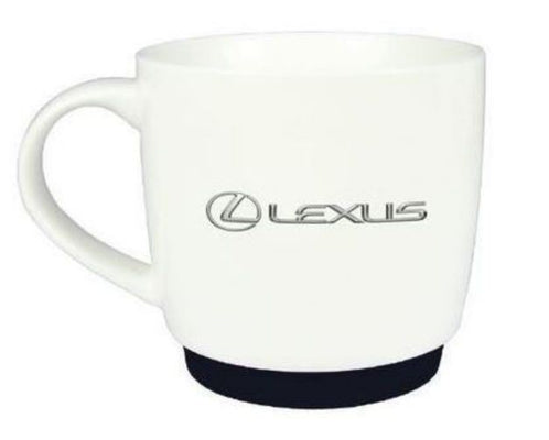 Genuine OEM Lexus White Branded Porelain Mug w/ Black Anti-Slip Silicone Base