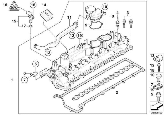 BMW Genuine Cylinder Head Cover Engine Block Breather With Gasket