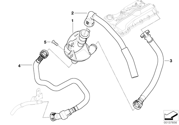 BMW Genuine Crankcase Breather Connecting Line Hose Pipe