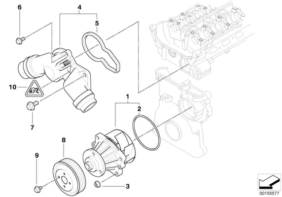 BMW Genuine Engine System Mechanical Coolant Water Pump