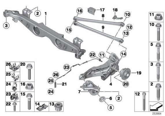 MINI Genuine Suspension Wheel Bearing Rear Trailing Arm Right O/S