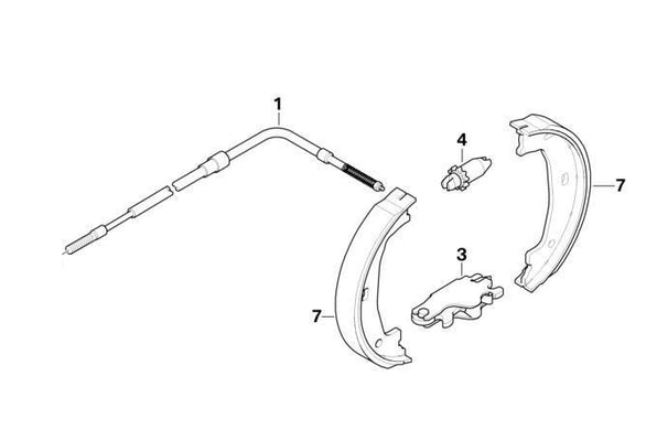 BMW Genuine Hand Parking Brake Bowden Cable Right
