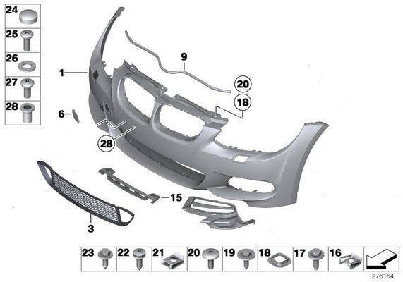 BMW Genuine Front Bumper M Towing Eye Flap Primed