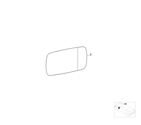 BMW Genuine Left NS Wing Mirror Glass Heated Aspherical