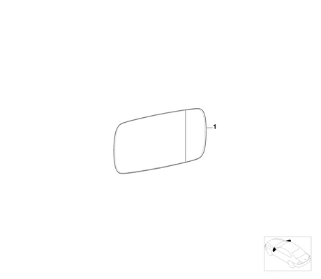 BMW Genuine Left Exterior Wing Mirror Glass Wide Angle