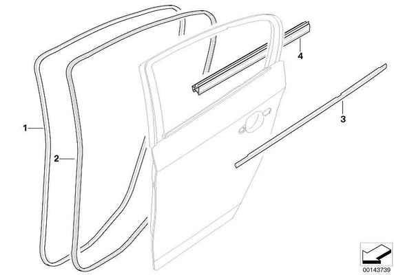 BMW Genuine Rear Right Outer Door Channel Cover