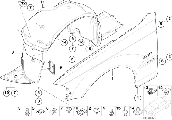 BMW Genuine Front Lower Fender Cover Trim Right O/S Driver Side