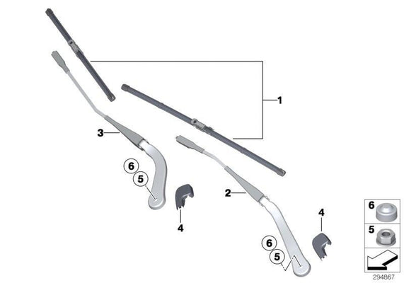 BMW Genuine Front Wiper Arm Cover