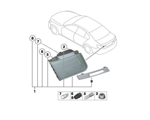 BMW Genuine Rear Light/Lamp Bulb Socket/Holder