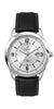 Genuine OEM Toyota Mens Silver Face Watch with Black Leather Strap