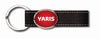 Toyota Black & Red Leather & Metal Yaris Keyring Key Ring