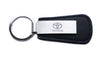 Toyota Leather Keyring Key Ring Engraved Logo Silver Metal Plate