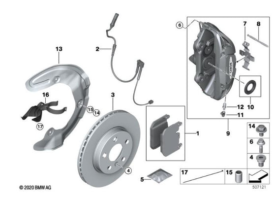 Front brake pads repair kit