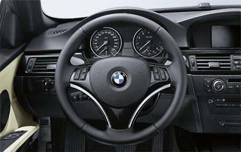 BMW Genuine Steering Wheel Cover Matt Black/Chrome