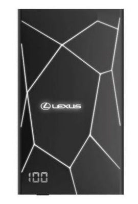 Genuine OEM Lexus Black LED Light Up Power Bank 4000mAh with Charging Cable
