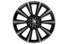 Jaguar Alloy Wheel 19" Style 1026, 10 spoke, Gloss Black Diamond Turned finish, Front