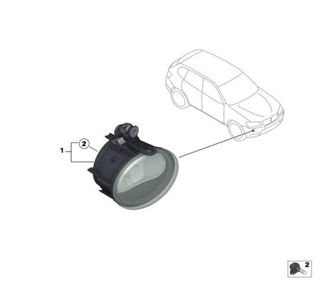 BMW Genuine Front Right Fog Light Lamp+Bulb
